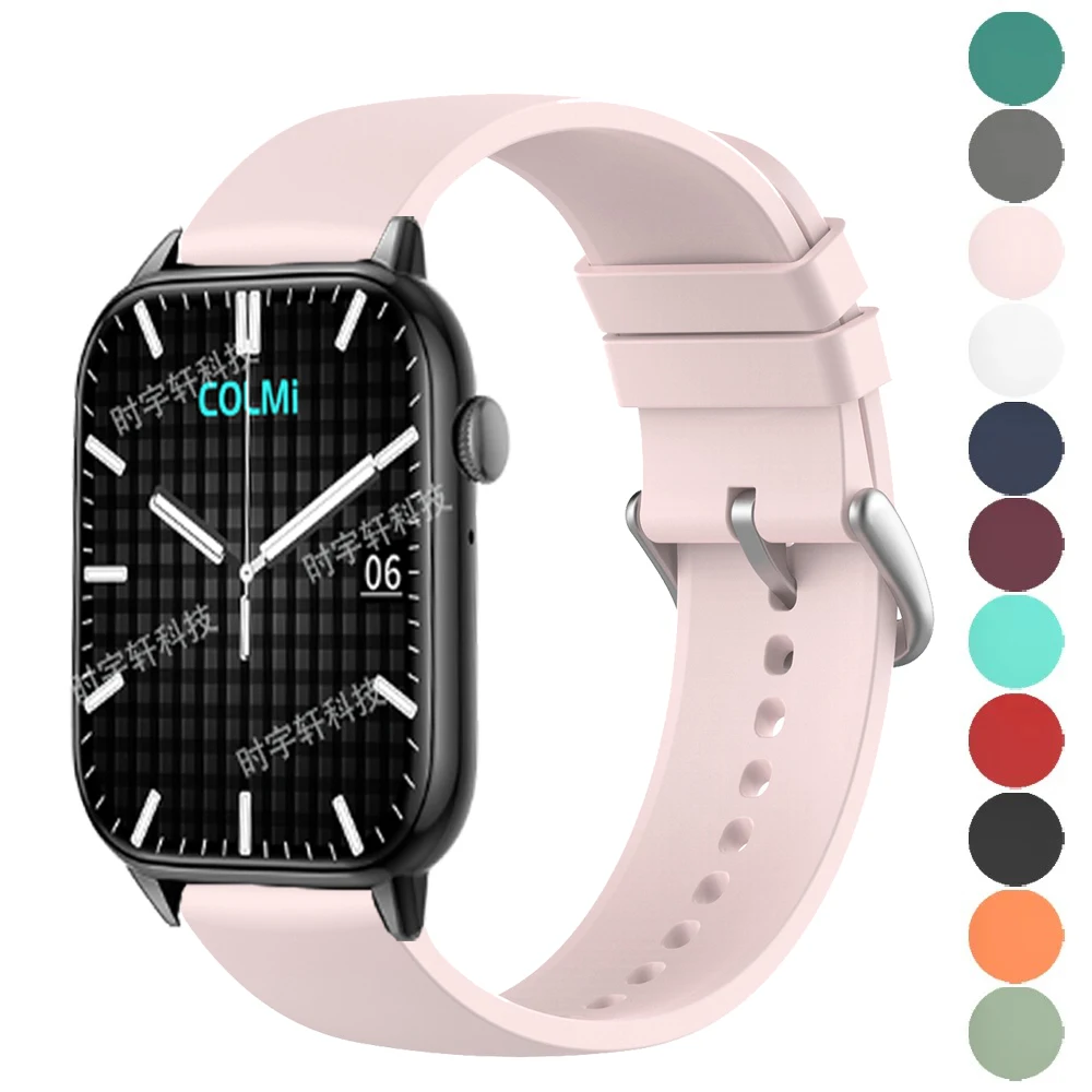 Silicone 20mm 22mm Watch Strap For COLMI P73 Band For COLMI C81/C80/C60/C61/V70/V68/P68/P71/M42 M41 Strap Bracelet Accessories