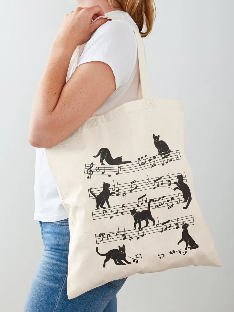 

Musical Cats And Notes Tote Bag personalized tote bag great bag tote bags aesthetic Eco