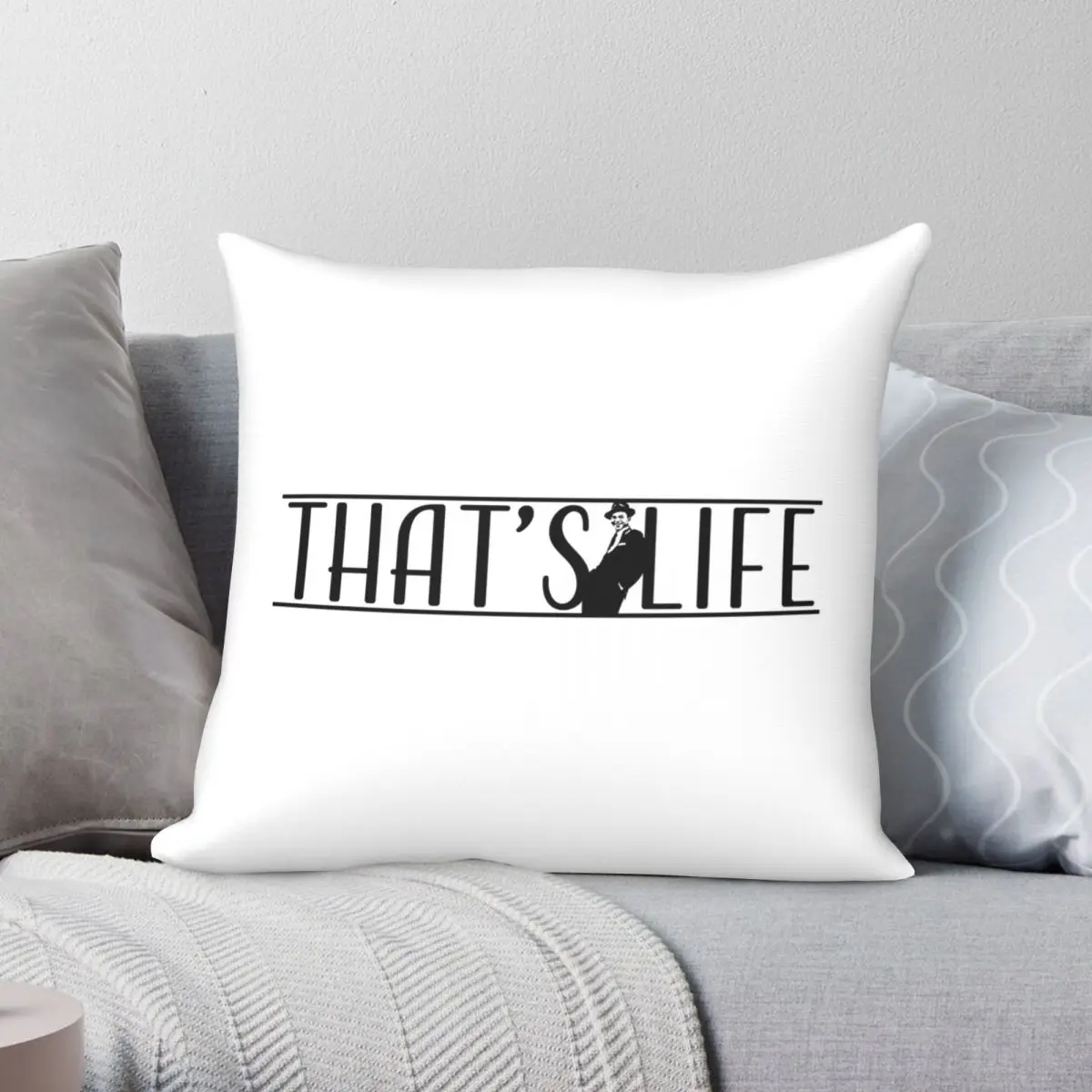 Sinatra That's Life Pillowcase Polyester Linen Velvet Creative Zip Decor Pillow Case Room Cushion Cover