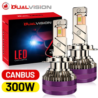 Dualvision 300W H7 H11 H4 LED Headlights K5C Canbus H1 HB3 9005 6000K H8 HB4 9006 H9 9012 HIR2 H16 Turbo Lamp Fog Light 12V 24V