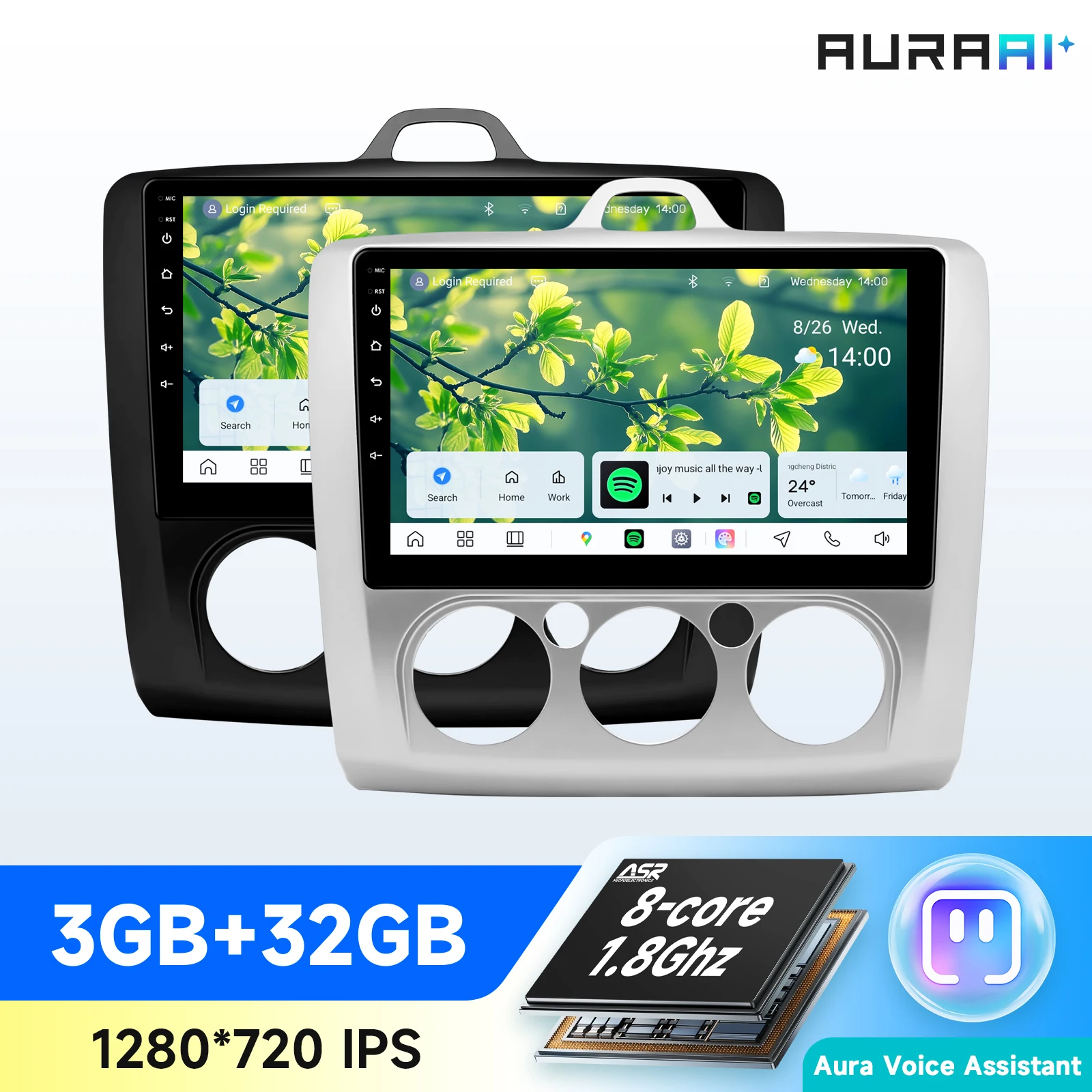 Car Radio For Ford Focus Exi MT Mk2/ Mk3 2004- 2011 Wireless Carplay Android AUTO Radio RDS DSP AI Voice Intelligent System RDS