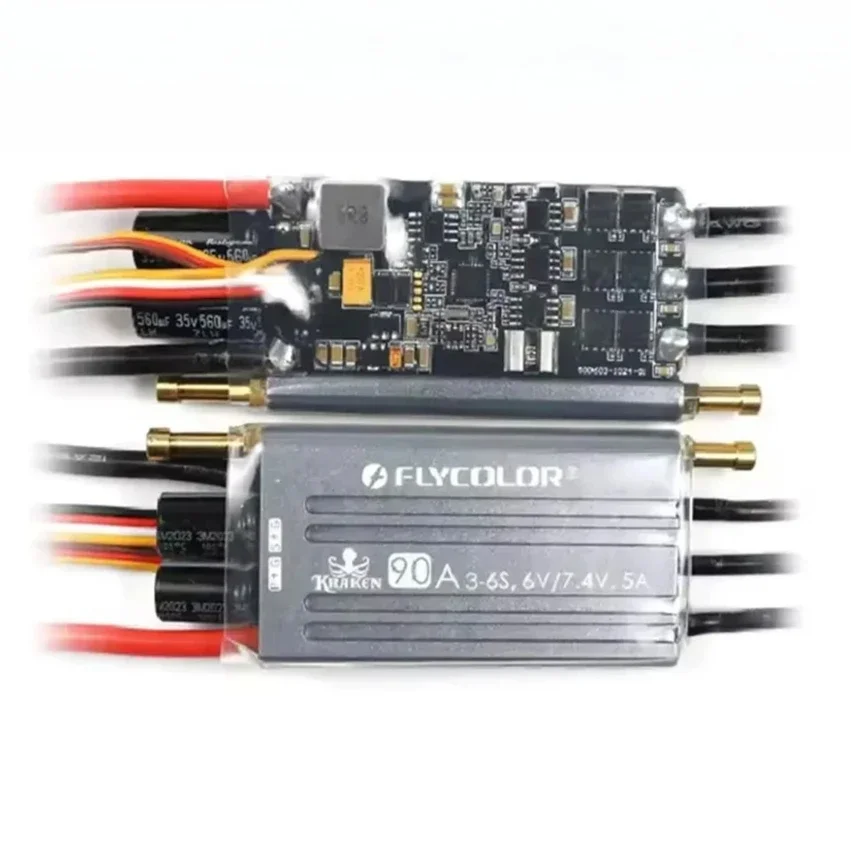 DrMasFLYCOLOR KRAKEN 32-bit Brushless Speed Controller Waterproof Dual 6V/7.4V 5A BEC 40A-180A 3-6S For RC Marine Boat