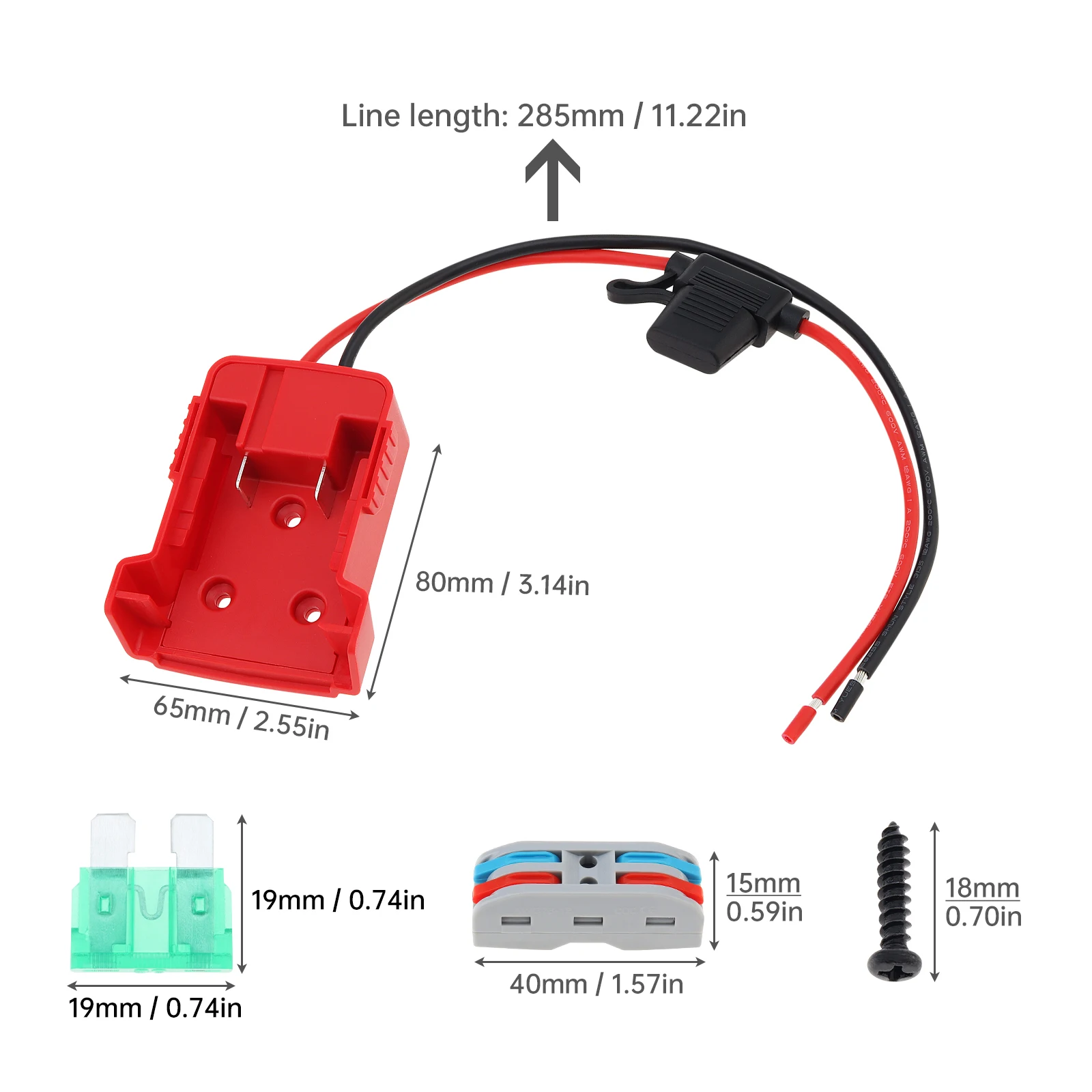 Imagem -03 - Diy Power Wheel Adapter Kit para Milwaukee M18 Conversor de Bateria de Lítio Crianças Passeio no Carro do Brinquedo com Porta-fusível Pcs