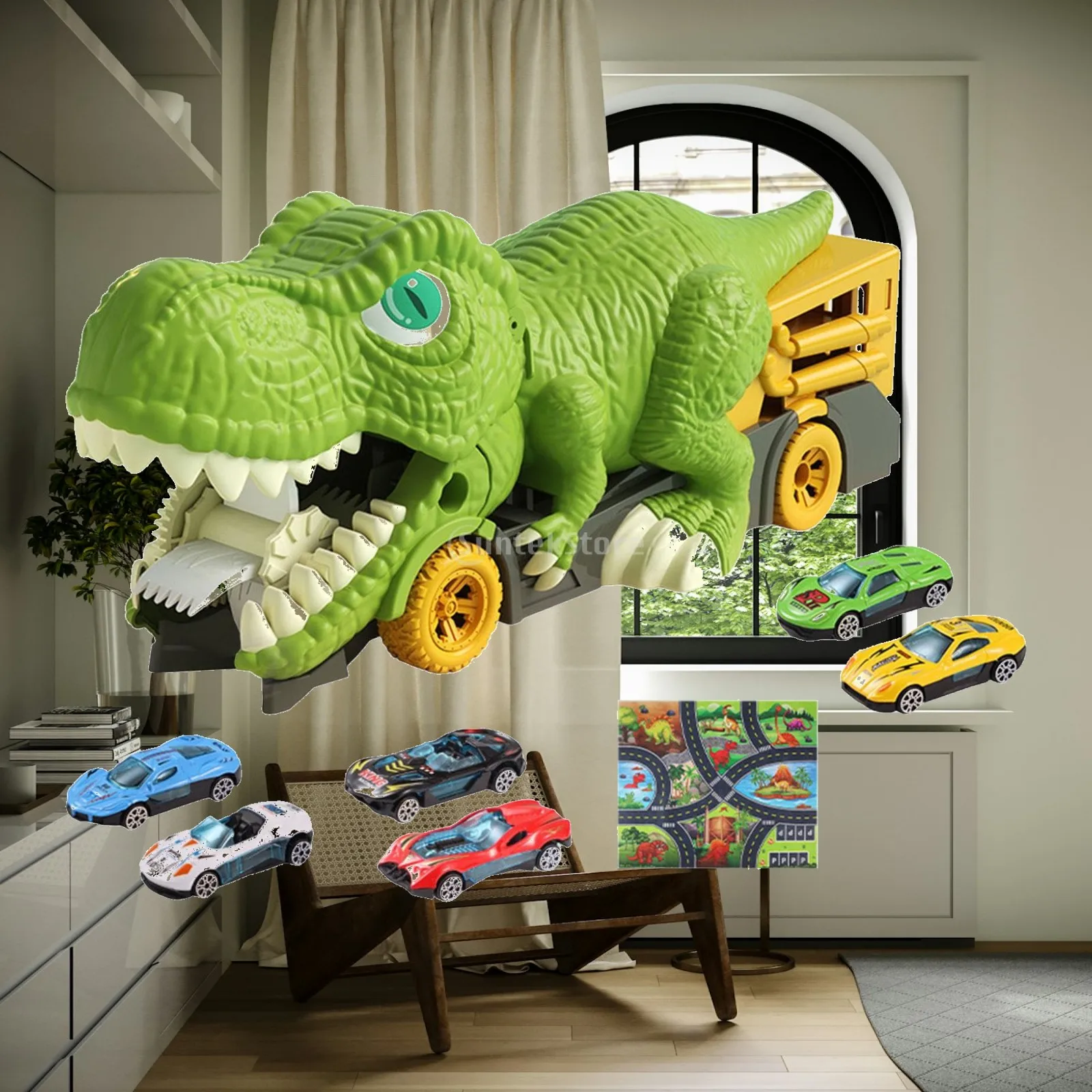 Transport Carrier Truck Novelty Portable Interactive with Mini Cars for Kindergarten Gift Toys Party Supplies Birthday Gift Kids
