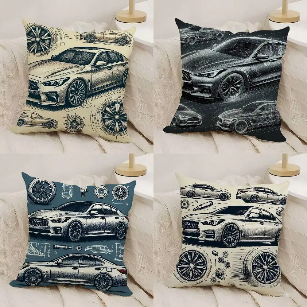

Cool I-Infiniti Pillow Case Office Sofa Dorm Chair Back Short Plush Double-sided Printing Home Cushion Cover