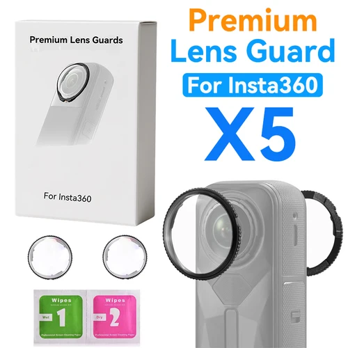 Protector de lente Premium para Insta360 X5, Protector de lente de vidrio, cubierta protectora de lente extraíble para accesorios de cámara Insta 360 X5