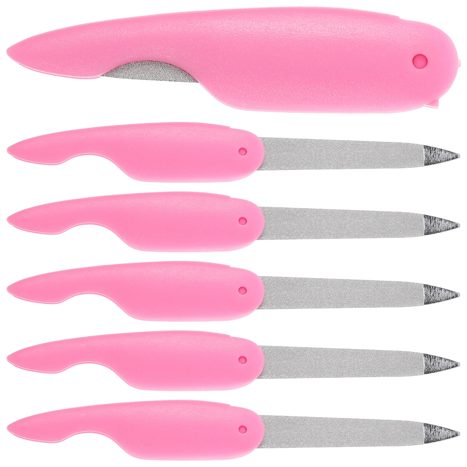 

6 Pcs Nail File Mini Curved Disposable Metal Finger Nail Files for Thick Toenails Salon Gel Buffer Polishing Tools Manicure