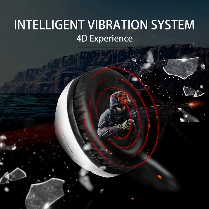 Somic G941 سماعة الألعاب 7.1 صوت الاهتزاز تضخيم الصوت سماعة مع مايكروفون LED ضوء ل PS5/PS4/PC/كمبيوتر محمول/كمبيوتر