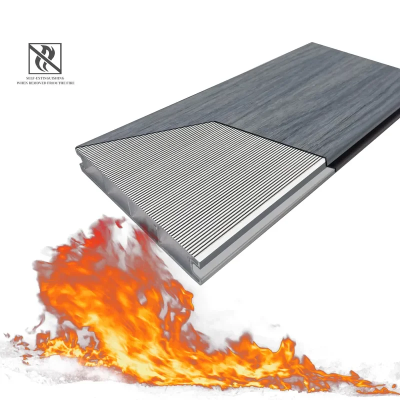 New Technology High UV Fireproof Wood Grain WPC Aluminum Panel Composite Decking