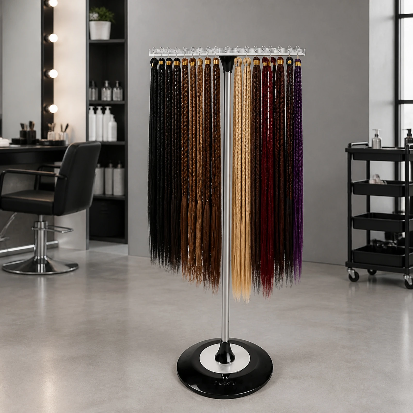 Braiding Station Stand Space-Saving Hair Braiding Stand with Comb Rack and Tray for Salon Professionals, Professional Salons