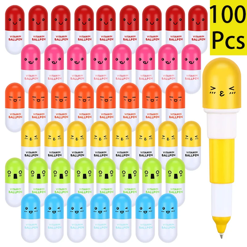 100Pcs Nurse Pens Ballpoint Pen Pill Capsule Pens Medical Pens for Nurses Week School Halloween Christmas Supplies