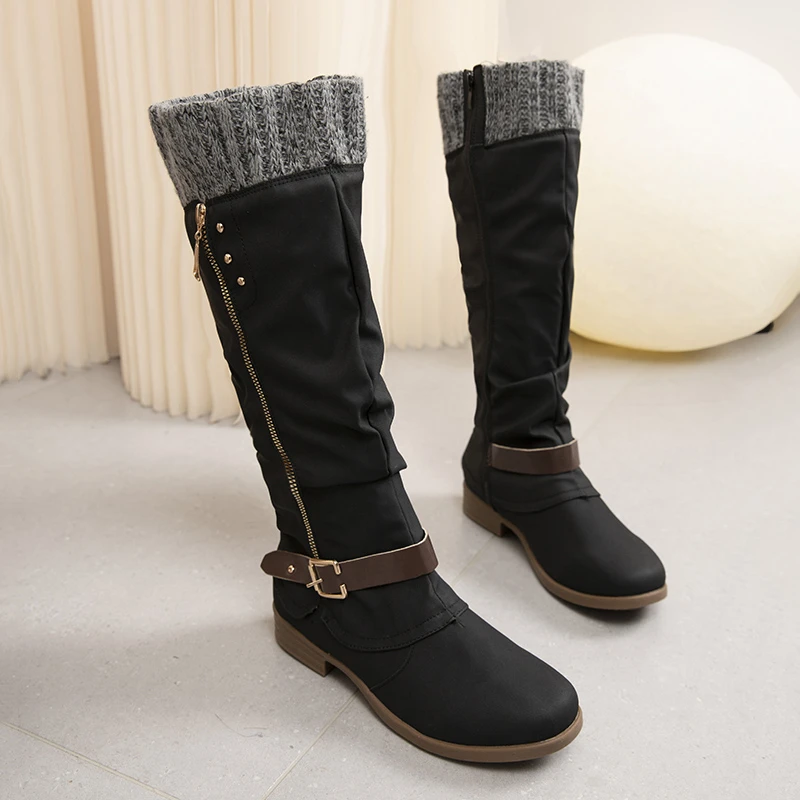 

Retro Boots for Women Zipper Mid-calf Boots Platform Boots Fashion Green Boots Botas Mujer Women's Boots 2023 Autumn High Boots