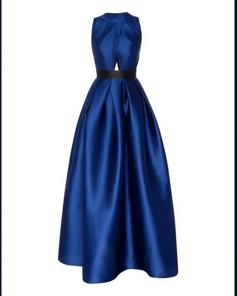 Xijun Navy Blue Long Satin Evening Dresses Sleeveless Simple A-Line Formal Occasion Prom Dresses Floor Length Prom Gowns 2024