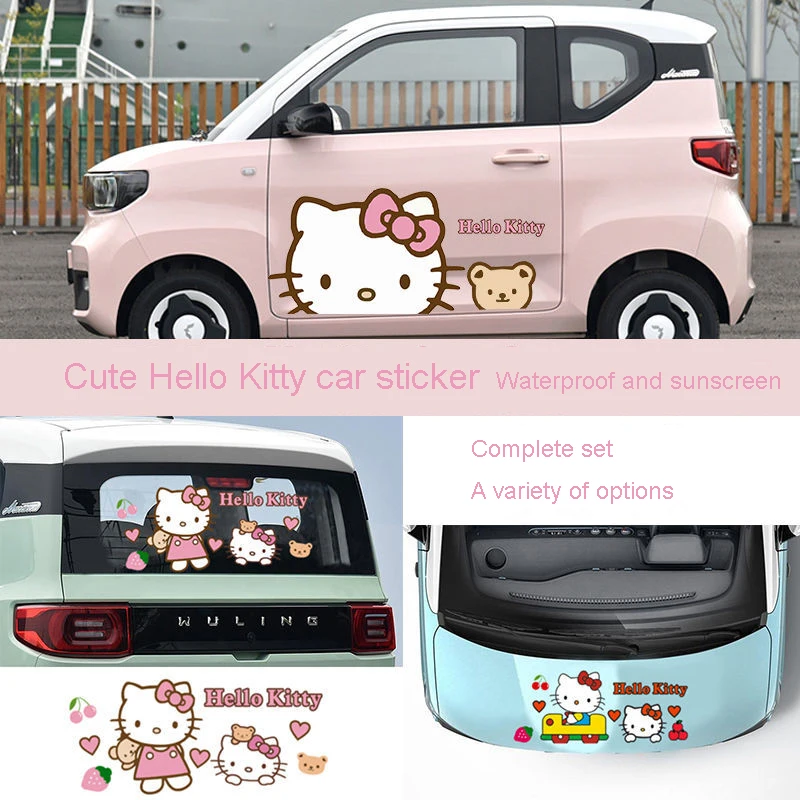 

Модификация автомобиля стикер Kawaii аниме мультфильм Kt Cat корпус автомобильной двери Украшение универсальная наклейка на капот двигателя водостойкая