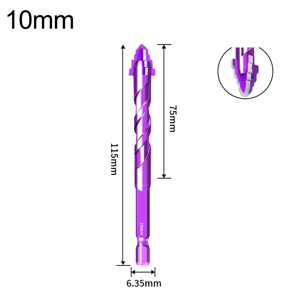 Four-Flute Bit Carbide Drill Set For Drilling Tiles Efficient Hole Creation Hex Shank High-Speed Rotation Low Wear Rate