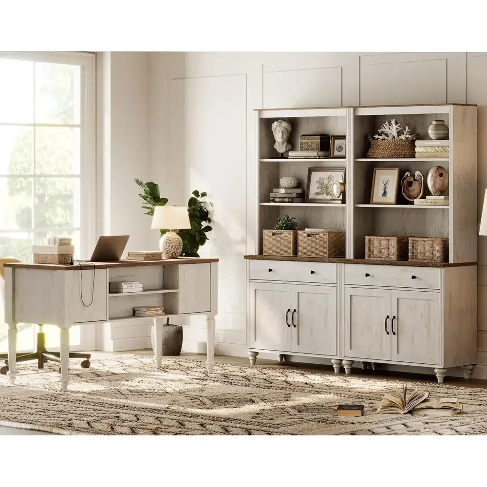 

Special OfferHome Oice Urniture Set, 56" Executive Desk With Charging Station, 72" Tall Bookcase With 4 Wooden Do, Wood Computer