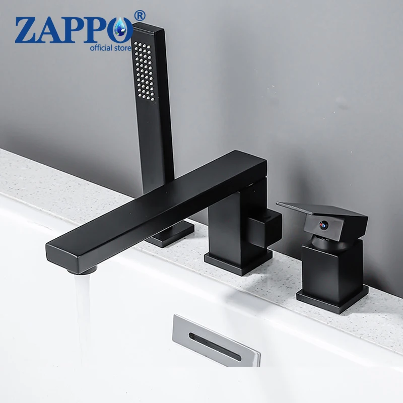 ZAPPO Waterfall Roman Tub Faucet Bathtub Faucets Set Deck Mount Bathtub Faucet w/ Hand Shower Widespread Bathtub Shower Faucet