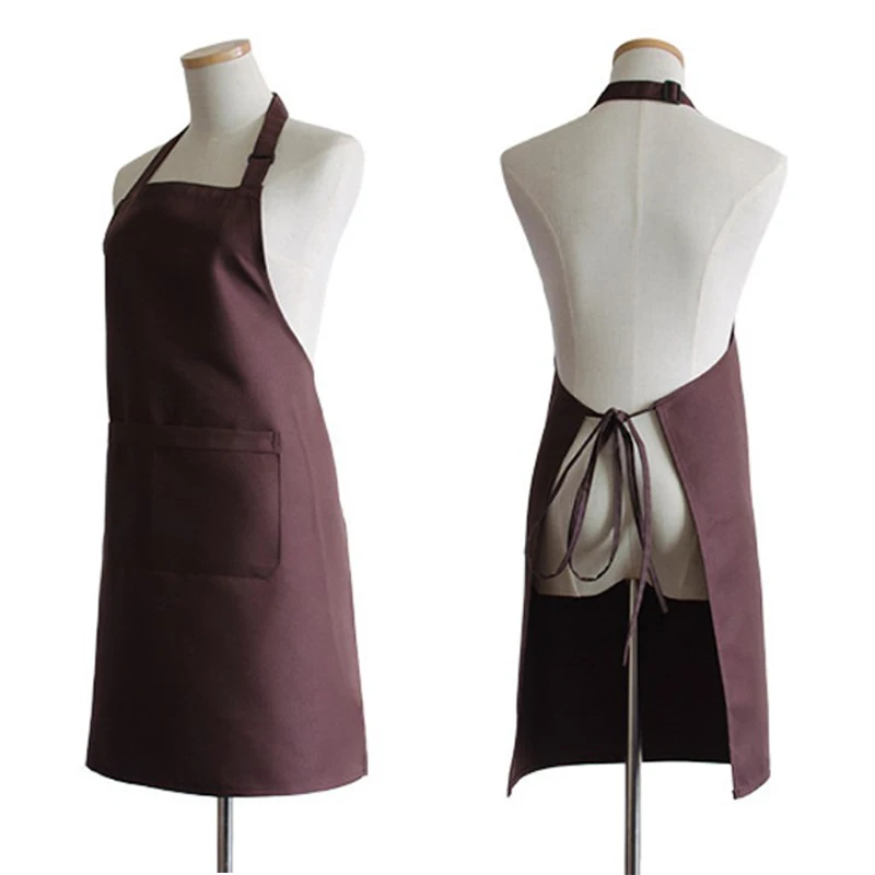 Регулируемый Кухонный Фартук для готовки унисекс, однотонный, для шеф-повара, официанта, барбекю, парикмахера, студийный фартук для красоты и ногтей