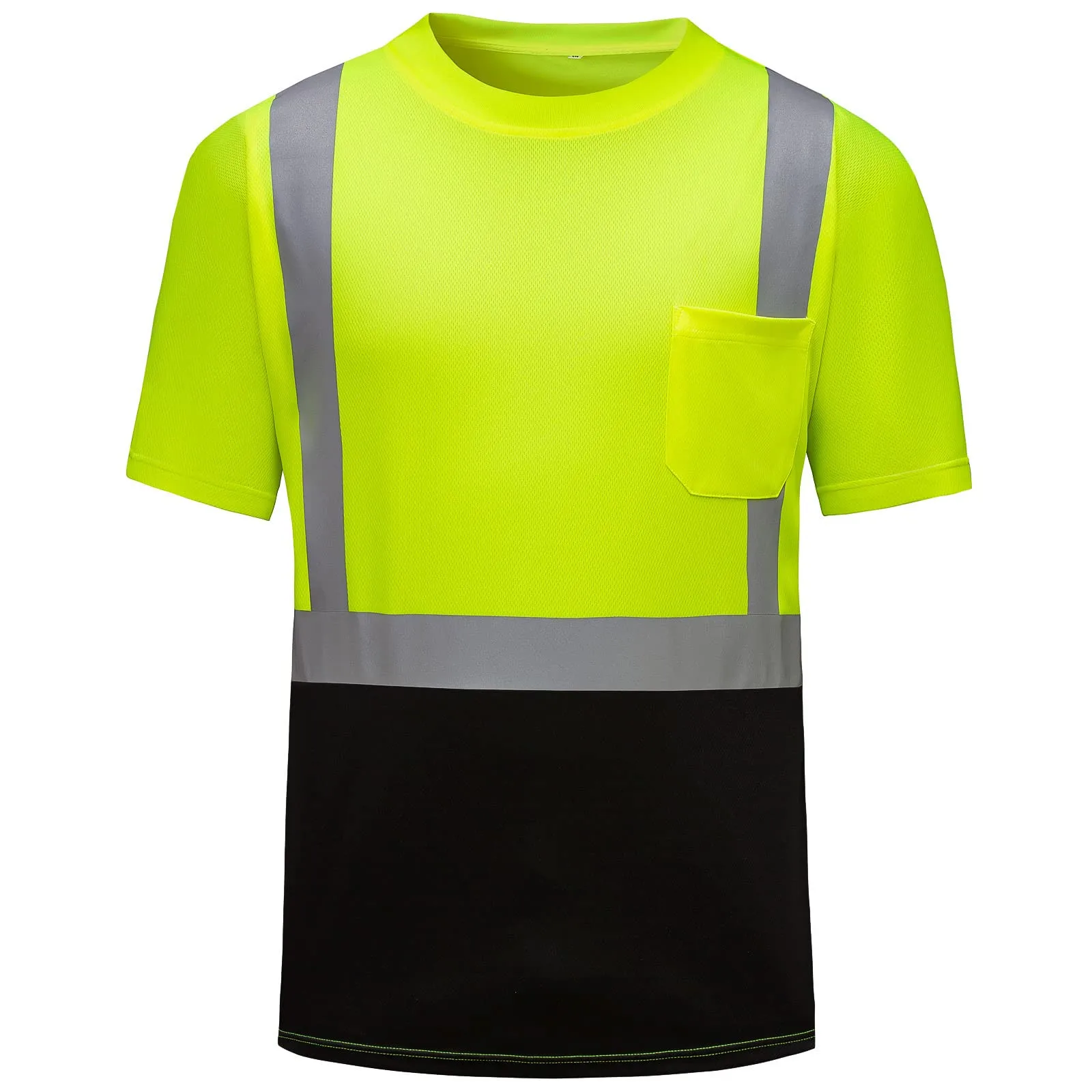 Camicia da esterno da uomo camicia da lavoro di sicurezza fluorescente ad alta visibilità maglietta da lavoro traspirante estiva maglietta