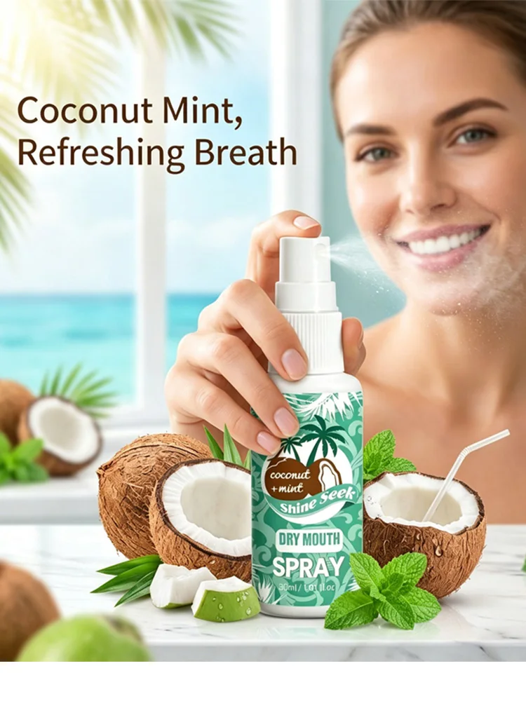 2Pcs Concentrated Green Coconut Oil Mint Oral Spray, Long-Lasting |   Sugar-Free |   Menthol |   Oral Spray. Coconut Oil Deeply Cleanses the Mouth, Freshens Breath, and Instantly Brings a Refreshing Coconut Scent. It Leaves a Good Impression on Others during Social Interactions, Making It an Ideal Choice for Instantly Freshening Breath Anytime, Anywhere.