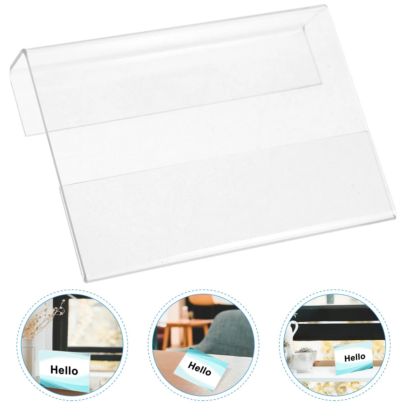 Workstation Seat Sign Acrylic Holder for Name Card Wall-mounted Hanging Rack Multi-use Showing