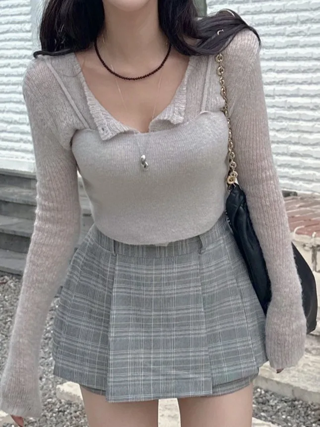 

Сексуальный вязаный круглый топ Ne, женский модный осенний новый кардиган из 00% открытого кардигана из полиэстера, комплект ансамблей