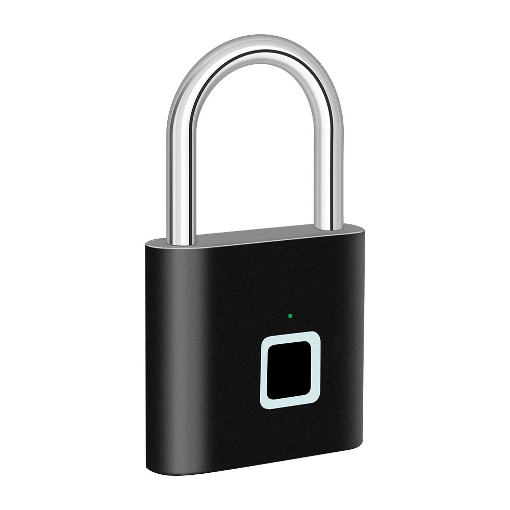 Serratura per impronte digitali con ricarica USB senza chiave lucchetto intelligente serratura per porta impermeabile 0.2sec sblocca lucchetto antifurto portatile zinco