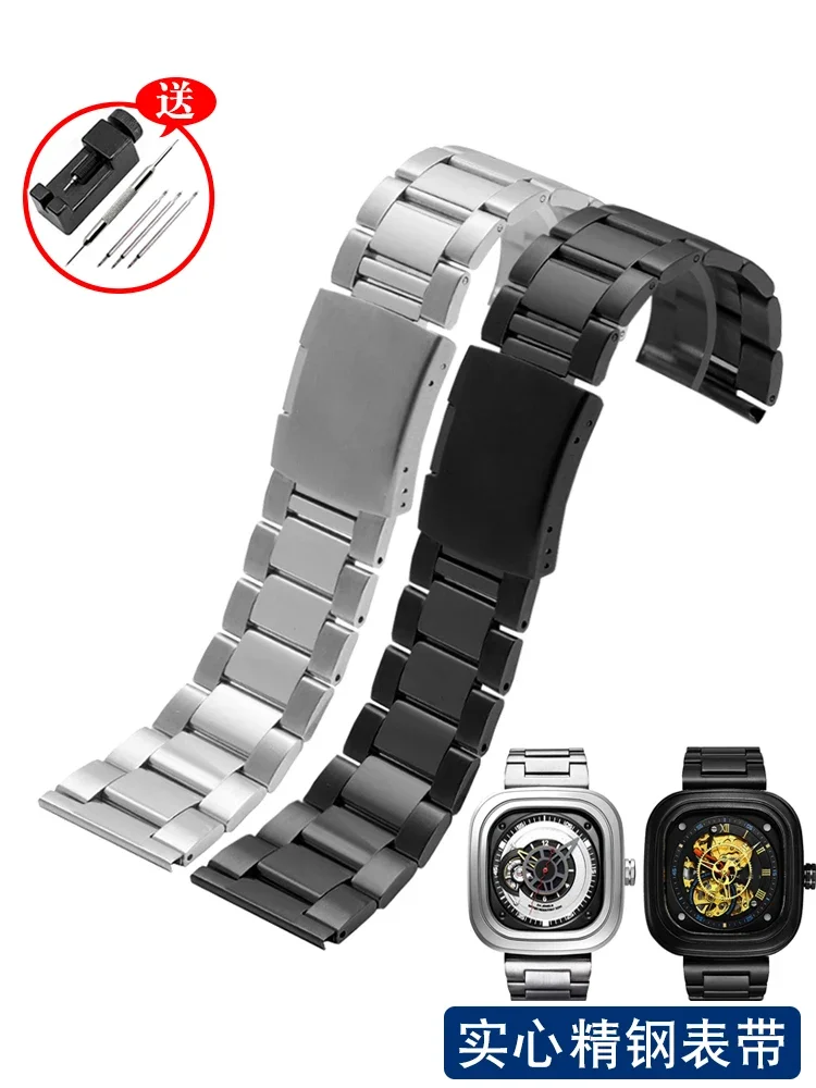 Adapted To Replace Seven Friday Watches with Men's Steel Belts P2/M2/S2 Stainless Fine Steel Watch Chain Accessories 28mm.