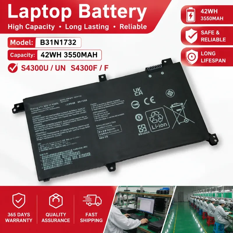 B31N1732 battery for ASUS Lingyao S2 generation S4300F S4300FN VX60G