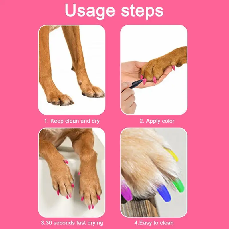 Puppy Nail Polish 12 PCS Quick Dry Pet Safe Nail Polish Dog Creative Pens Set Safe Tip Nail Polish Markers 12 Colors For Dogs