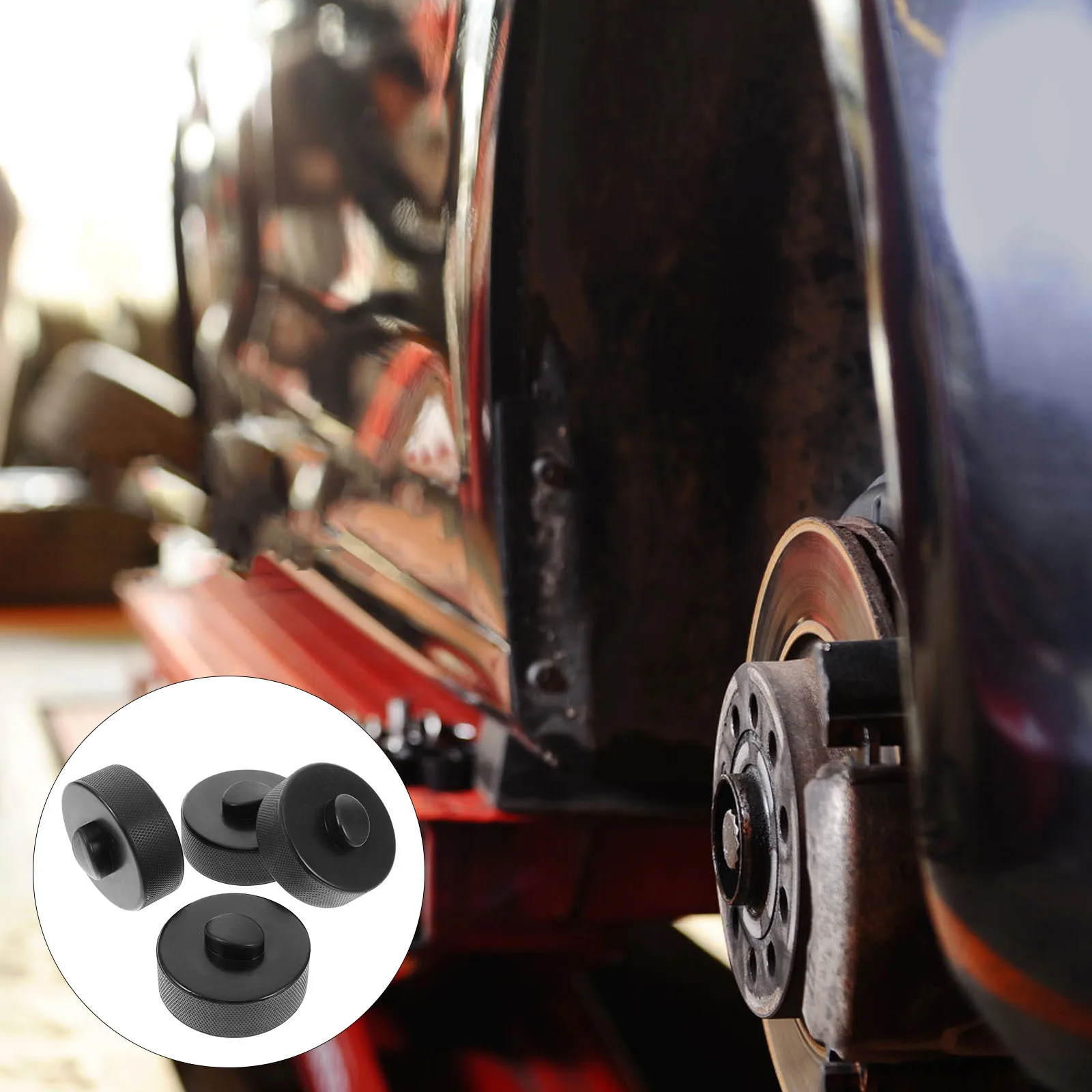 

4Pcs Rubber Car Jack Pads Anti-Slip Durable Lifting Support Adapter for Automotive Repair Black Floor Jack Rubber Pad