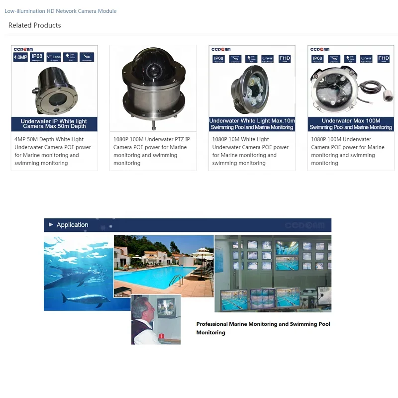 Hot selling 2mp 1920x1080 underwater camera fishing with 100m max deep water