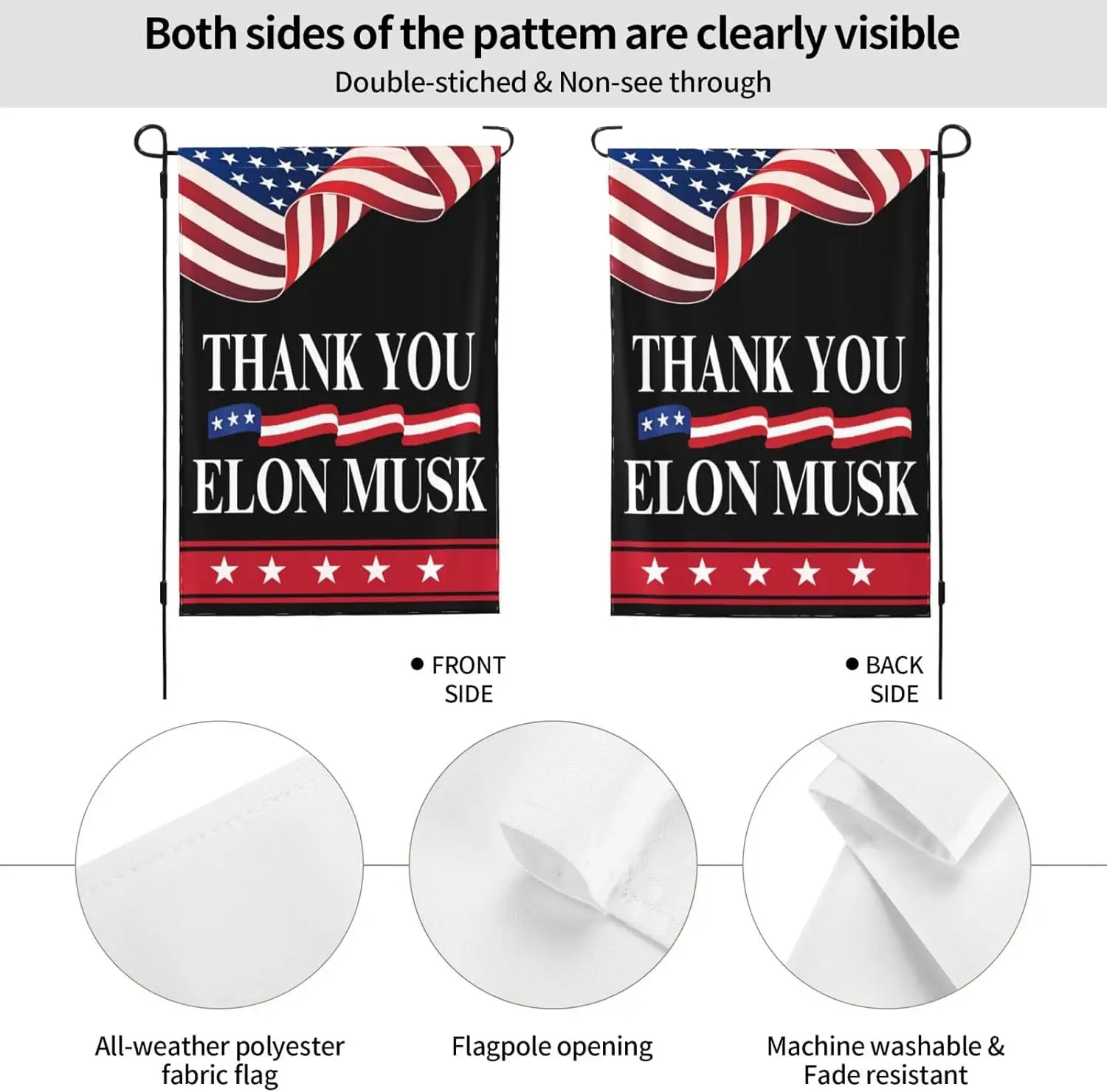 Thank You Elon-Msuk flags Support Msuk 2025 Flag 12x18 Double Side Decor Banners No Flagpole LOI zzo