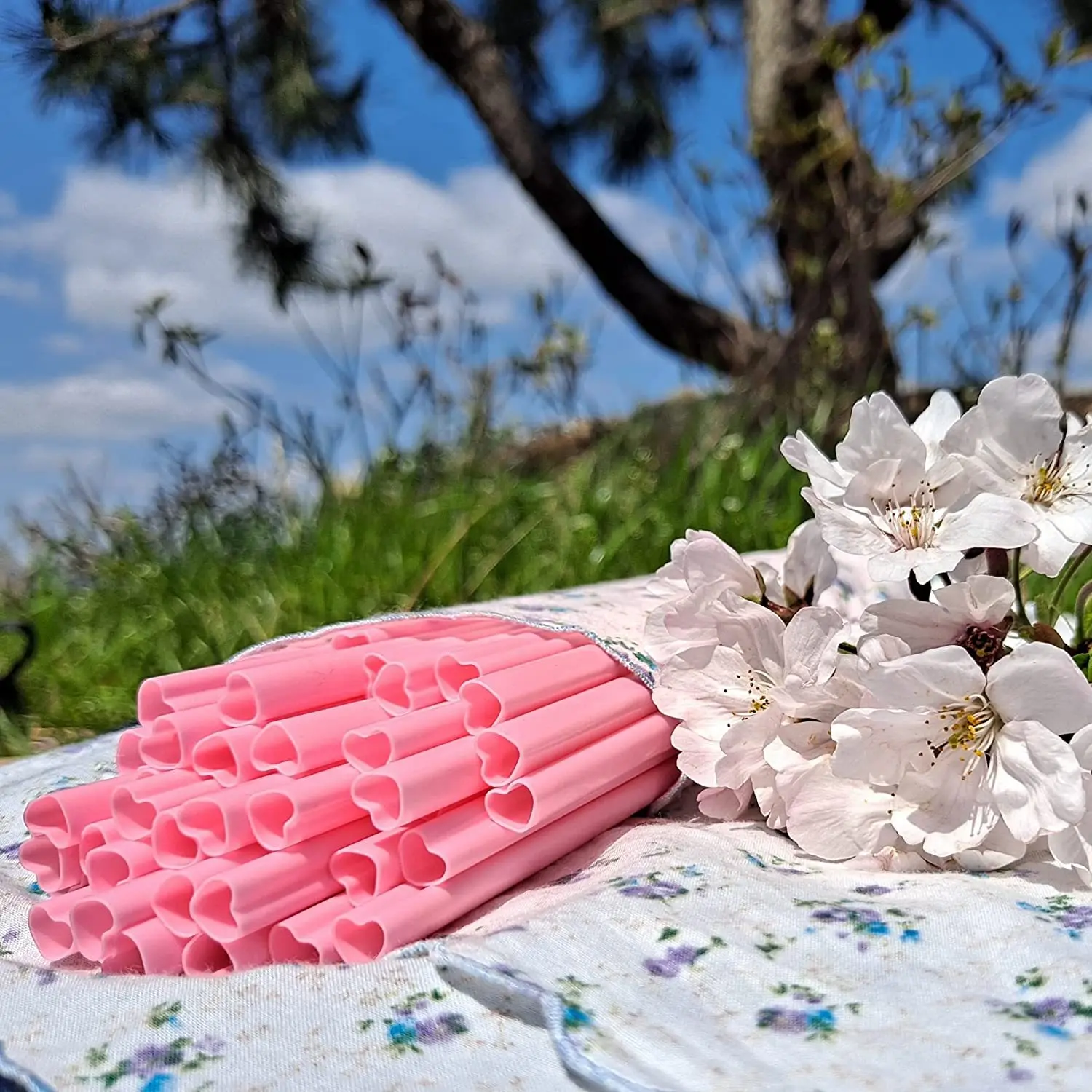 25pcs Creative Heart-shaped Pink Straws Love Straight Straw Creative Single Individually Packaged Straw Wedding Birthday Straws