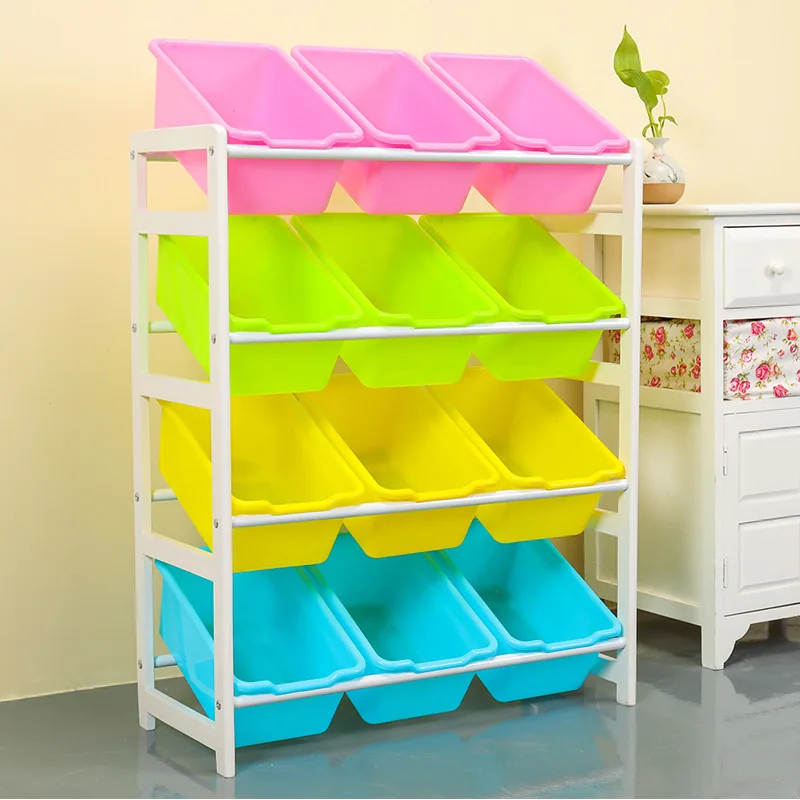 Children's Toy Rack Storage Rack Widened and Enlarged Classified Storage Rack Kindergarten Solid Wood Toy Cabinet Storage Box