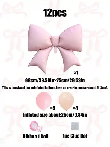 12 पीस बड़े सजावटी गुब्बारे गुलाबी धनुष के साथ शादी की सजावट, जन्मदिन और गुलाबी थीम वाली पार्टियों की सजावट की आपूर्ति के लिए उपयुक्त 8 best sales एक साल की जन्मदिन वाली लड़की - №8