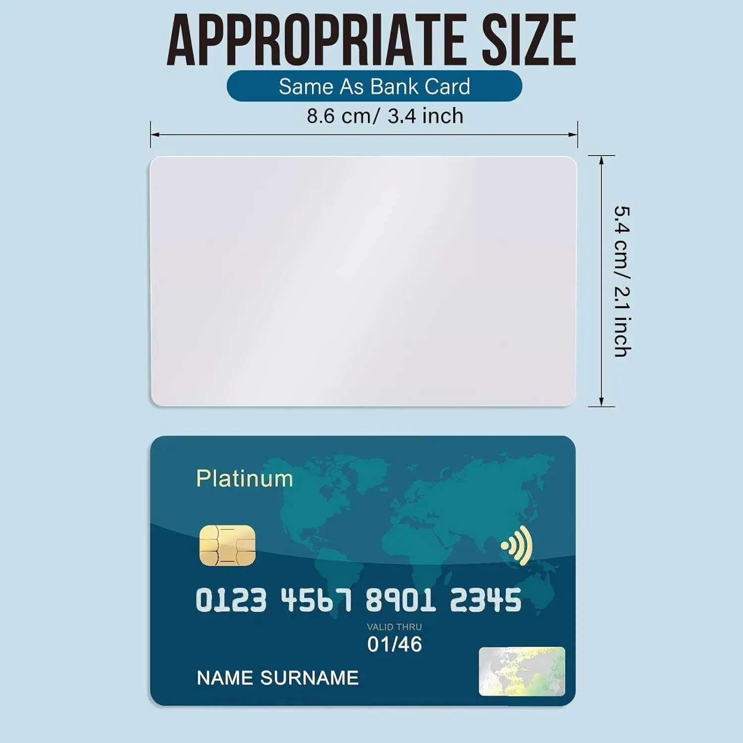 50/100pcs Sublimation Metal Business Cards - 0.21mm Thick Aluminum Blanks, White, Customizable for Engraving and UV Printing