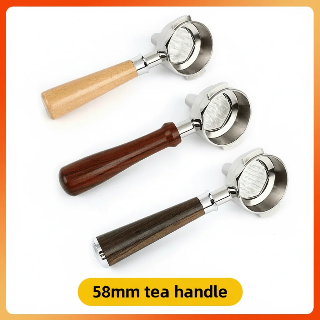 OEM Barista Tools 58mm E61 Stainless Steel 304 Coffee Portafilter Eco-Friendly Tea Portafilter with Customizable Logo