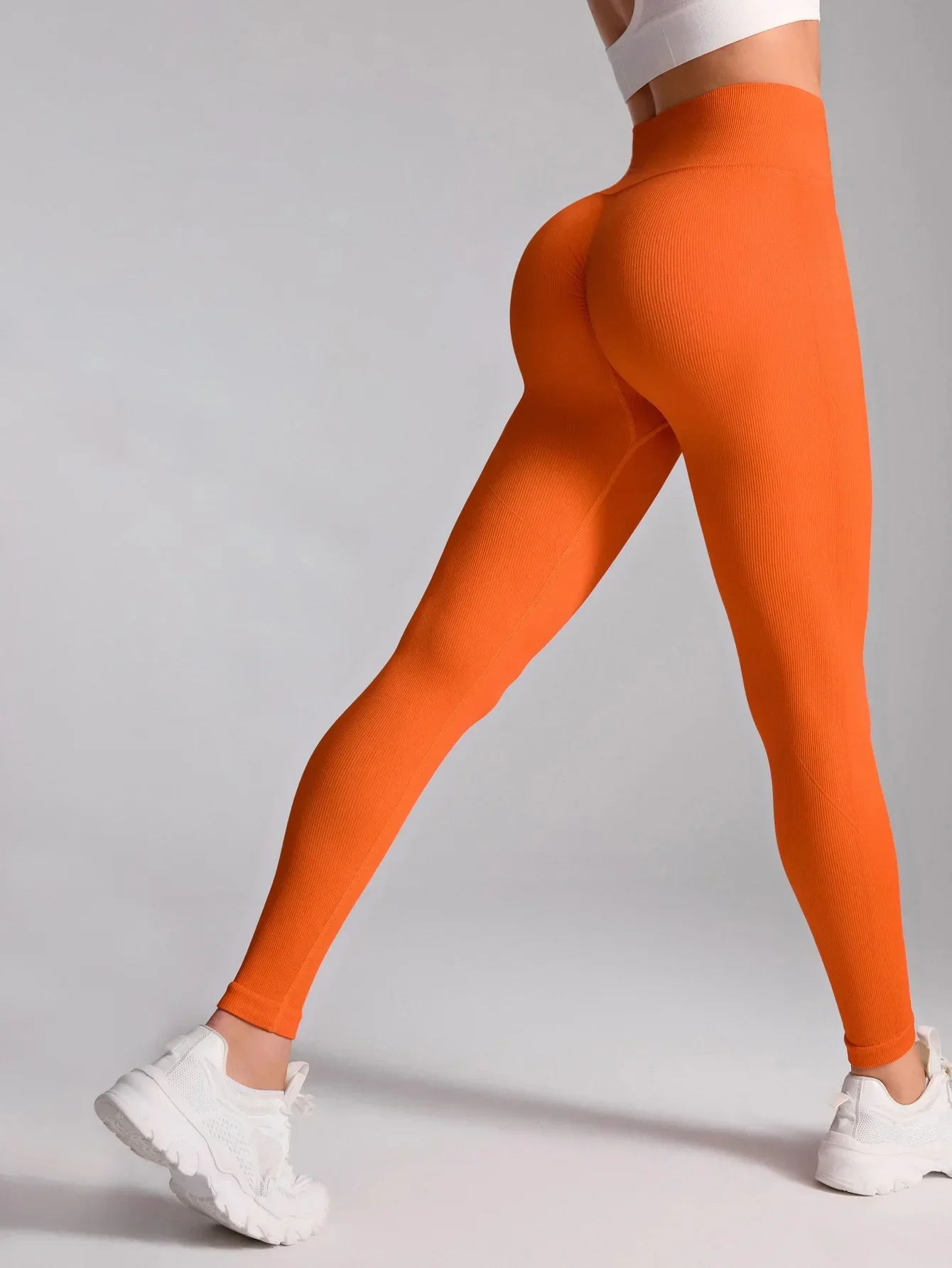 النساء عالية الخصر الرياضة طماق بلون اليوغا السراويل سريعة الجافة تجريب السراويل التخسيس العسل طماق للنساء #5