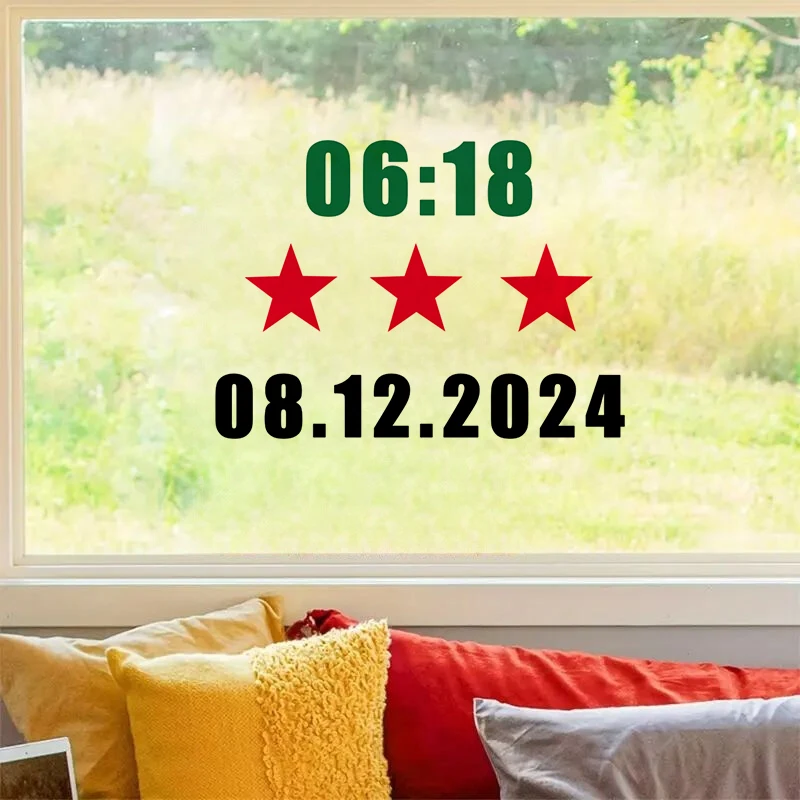 Naklejka ścienna na motyw Syrii, data 08/12/2024 winylowa tablica naścienna, jasna ściana do szafki, drzwi, lodówki, dekoracja samochodu, plakat