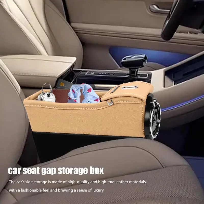 Car Seat Filler Organizer SUV Armrest Side Storage Box Multifunctional Car Seat Storage Box With Cup Holder For Phone Glasses Ke