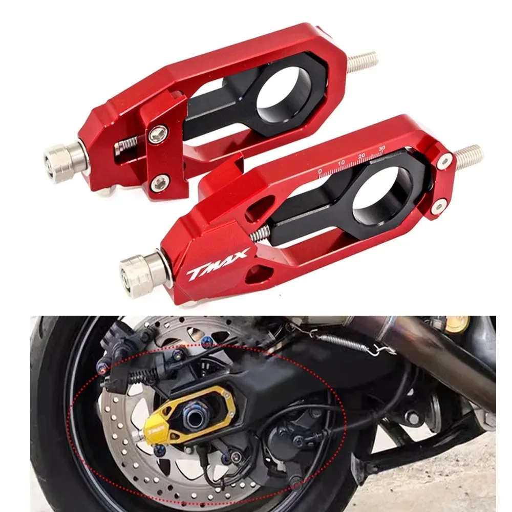 T-MAX Motorcycle Rear Wheel Chain Axle Adjusters For TMAX530 DX SX TMAX 560 TECH MAX 12-24 Block Axle Spool Tensioners tmax530
