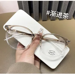 Marco de gafas de forma redonda para mujer, cristal Anti luz azul, moda coreana, Material TR90