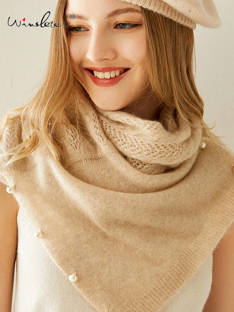 

Winsleter-Women 100%Cashmere Elegant Scarf, Skin Friendly Hollow Out, Women Neck Protection Knit carves, 2025 Autumn A58506CC