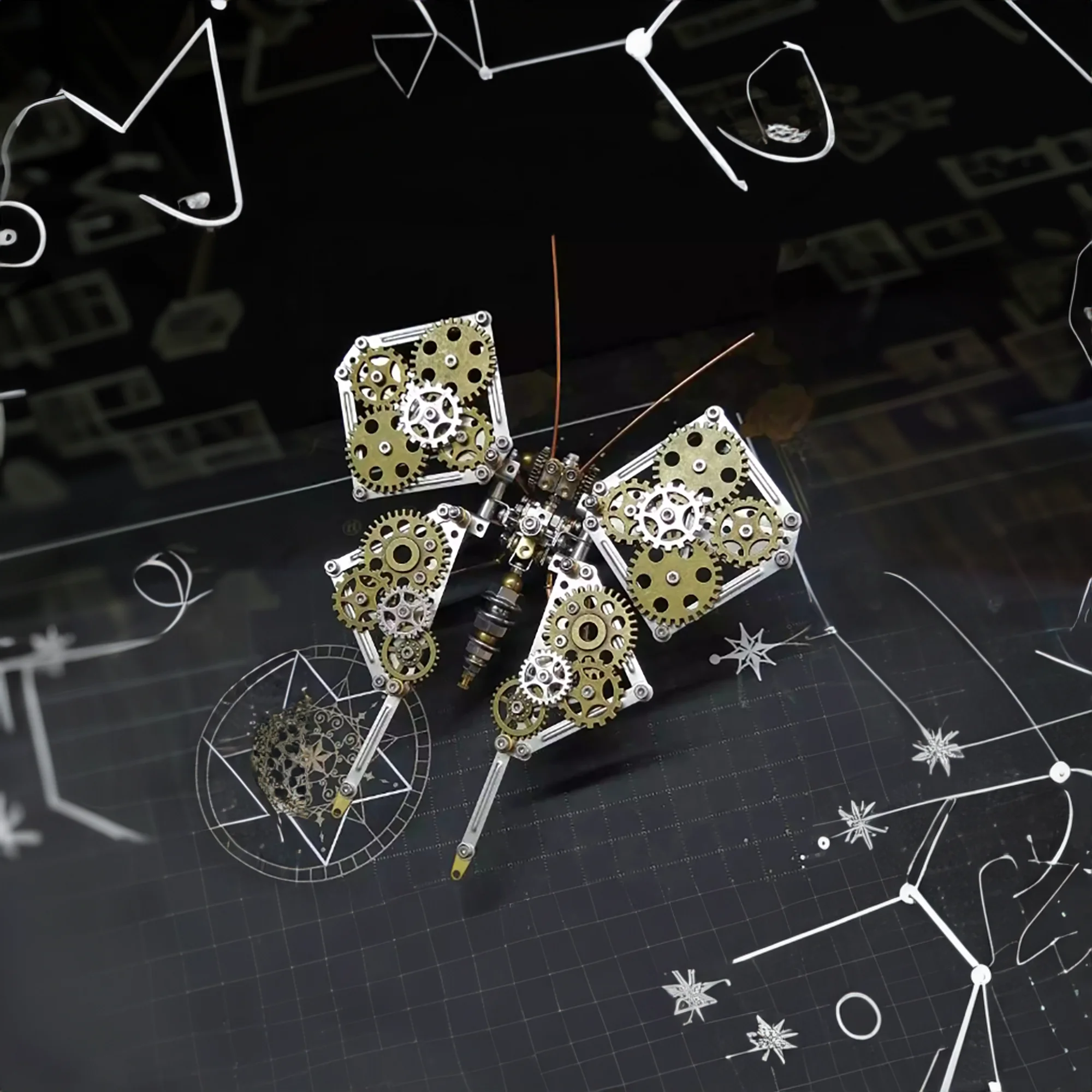 Conjunto mecánico de insectos artesanales de metal, regalo de mariposa de viento, bricolaje creativo para adolescentes, STEM, regalo para amigos