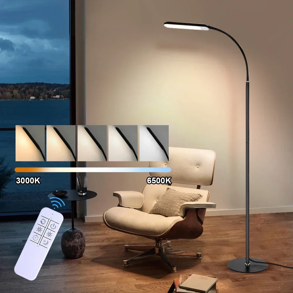 Imagem -04 - Led Gooseneck Floor Lamp Lâmpadas Stepless Escurecimento Suporte de Iluminação Interior Luz de Leitura Iluminação Moderna Sala Ajustável