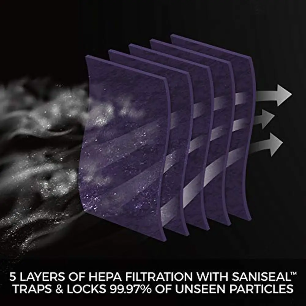 Вертикальный пылесос с мешком HEPA, легкий ковер с твердым полом, двойного действия, UK30205PC, синий светодиод, 4X БОЛЬШЕ Емкости, комплект шнура 30 футов