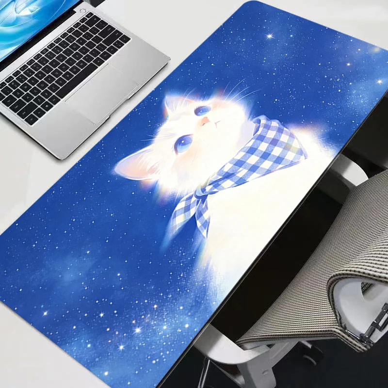 Office Mouse Pad Anime cat Extended Mousepad Gamer High-quality rubber Computer Desk Mat XXL Gaming Accessories kawaii Mousepad