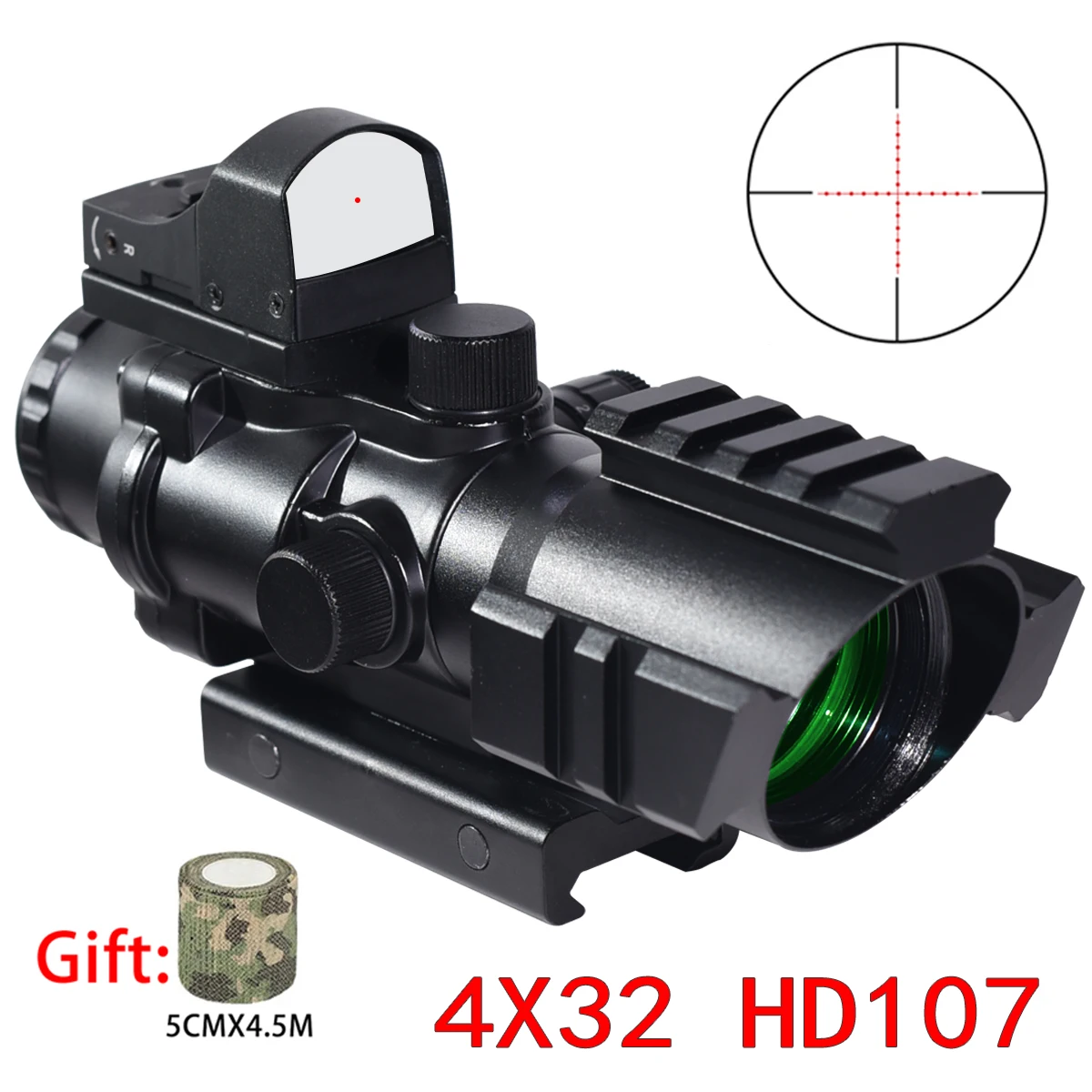 

Optical Red Dot Sight Compact Hunting Rifle Reflex Sight Adjustable Tactical Cross Waterproof Scopes 11mm/20mm Rail Mount