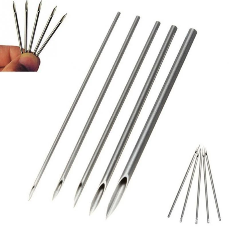 20Pcs/set Stainless Steel Body Piercing Needle 12G/13G/14G/15G/16G/17G/18G/19G/20G Hollow Mixed Piercing Needle Tool